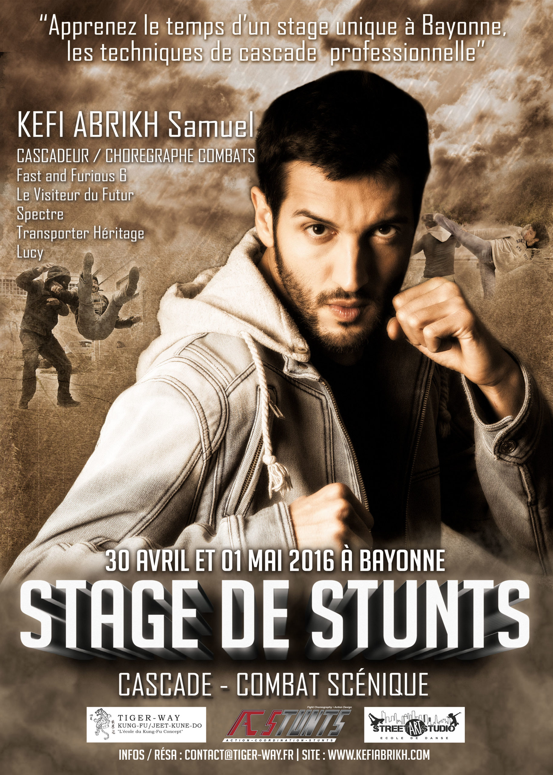 Bientôt stage de cascade avec Kefi Abrikh du 30 avril au 01 mai 2016 à Bayonne